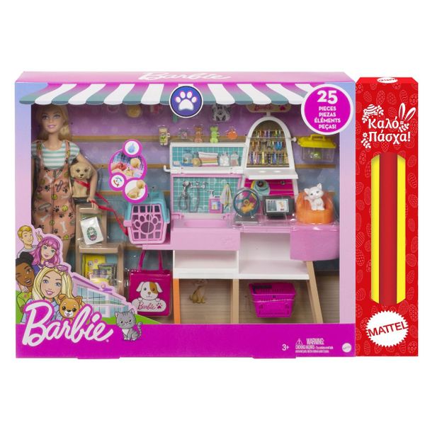 Mattel Barbie Μαγαζί για Κατοικίδια GRG90 Λαμπάδα