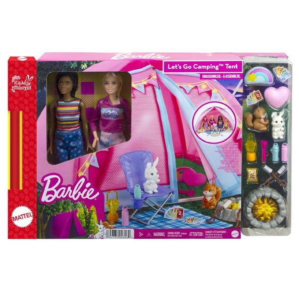 Mattel Βarbie Σκηνή Camping με Κούκλες HGC18 Λαμπάδα