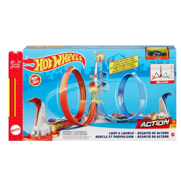 Hot Wheels Πίστα Διπλή Εκτόξευση & Λουπ GRW39 Λαμπάδα