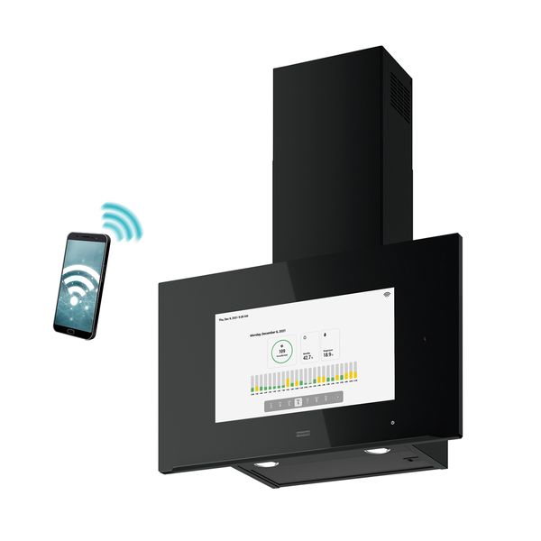 Franke AQ Sense FKAS A80 Black Απορροφητήρας Καμινάδα