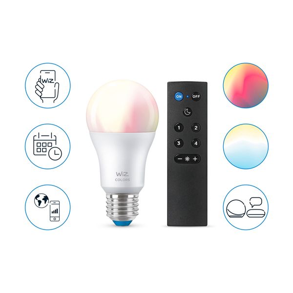 Wiz Smart Wi-Fi Bulb 60W A60 E27 RGB 1 Τμχ με Τηλεχειριστήριο RGB Color & Tunable White Λάμπα