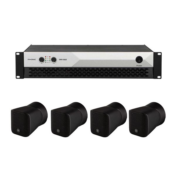Phonic DMX-802 & 4x Yamaha VXS-1MLB Set