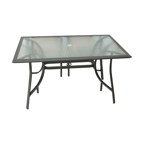 Velco Αλουμινίου με Γυαλί για Κήπο Ανθρακί Τραπέζι