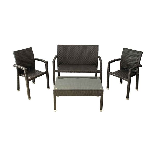 Velco Rattan 4 Τεμαχίων Σετ