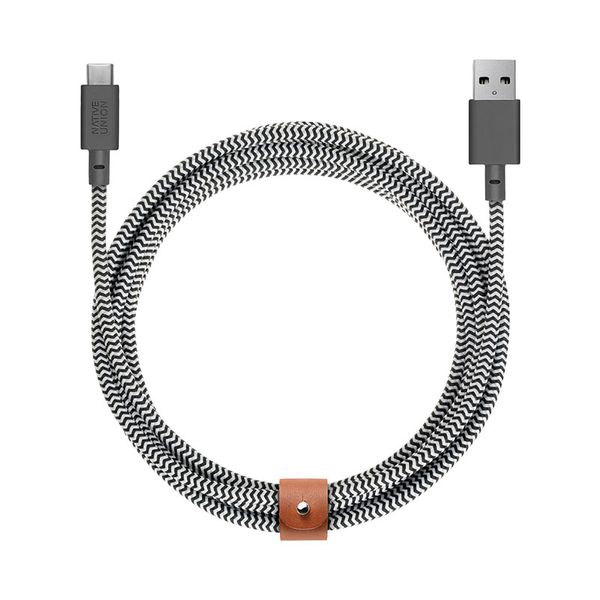 Native Union Native Union Belt Cable USB-A to USB-C 3m Zebra Καλώδιο USB