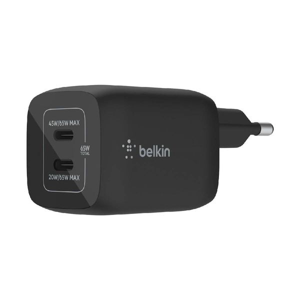 Belkin Belkin Dual 65W USB-C Gan Black Φορτιστής