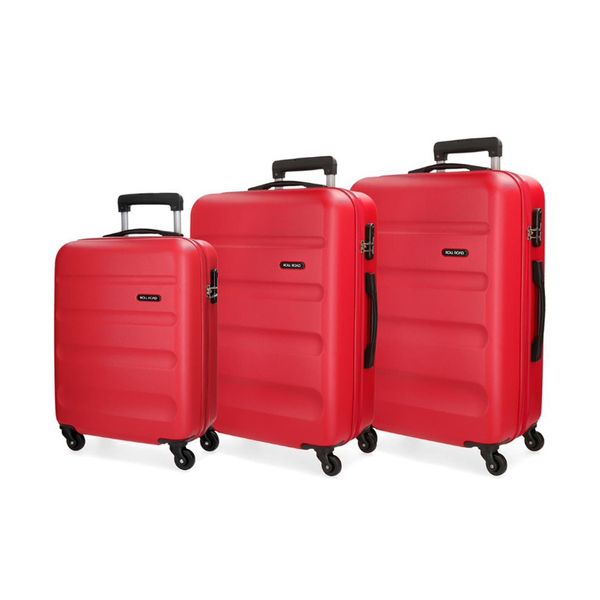 Roll Road Σετ 55/65/75cm Flex Red Βαλίτσες Ταξιδίου