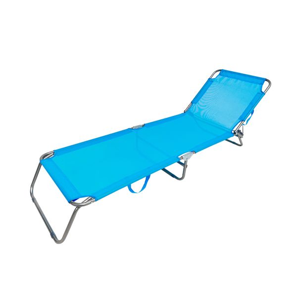 Summer Club Ατσάλινη Textilene Γαλάζιο Ξαπλώστρα