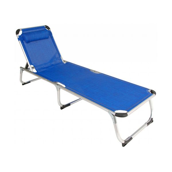 Summer Club Αλουμινίου Textilene Μπλε Ξαπλώστρα