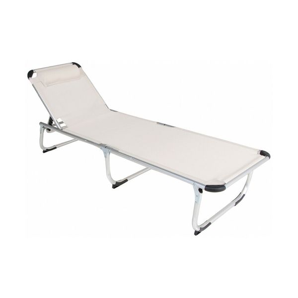 Summer Club Αλουμινίου Textilene Εκρού Ξαπλώστρα