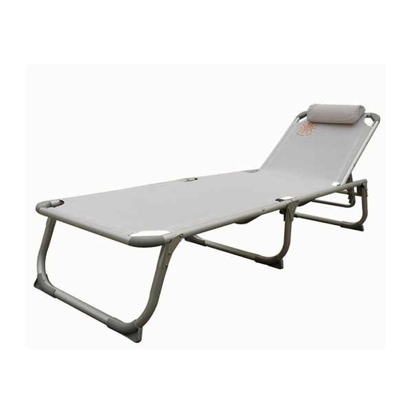 Summer Club Αλουμινίου Textilene Εκρού Ξαπλώστρα