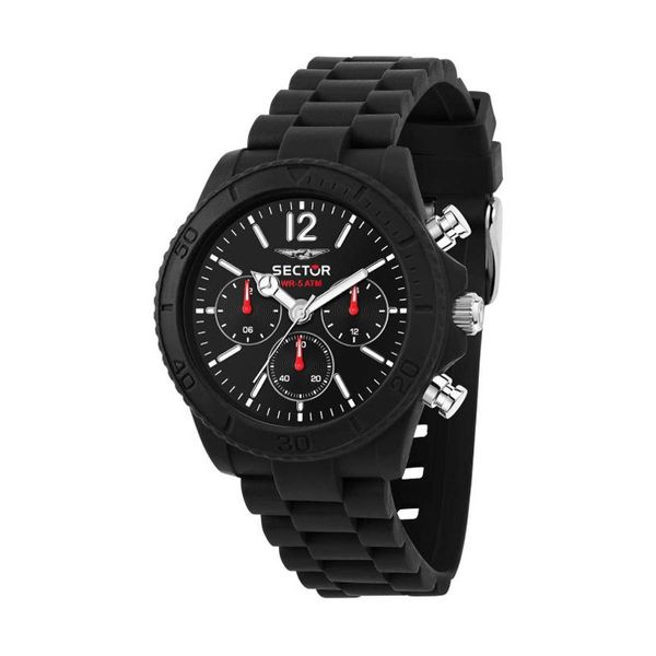 Sector Sector Diver Black Silicone Strap Ρολόι Χειρός