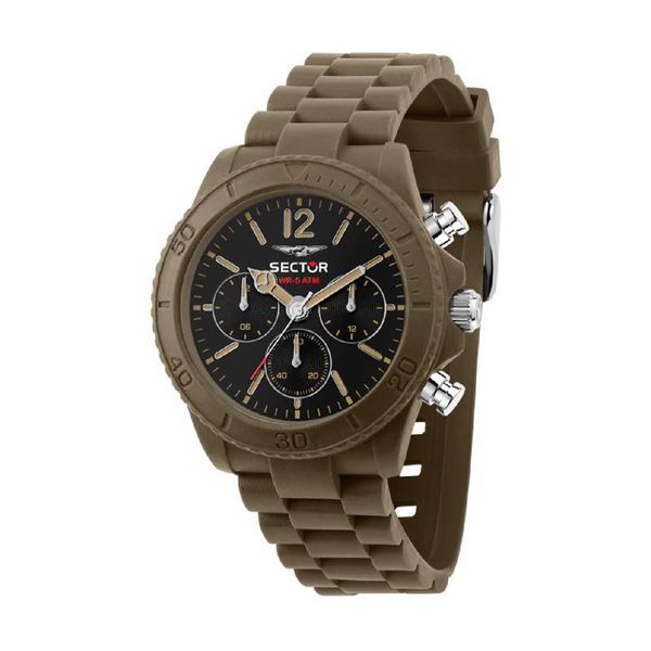 Sector Sector Diver Chronograph Khaki Silicone Strap Ρολόι Χειρός