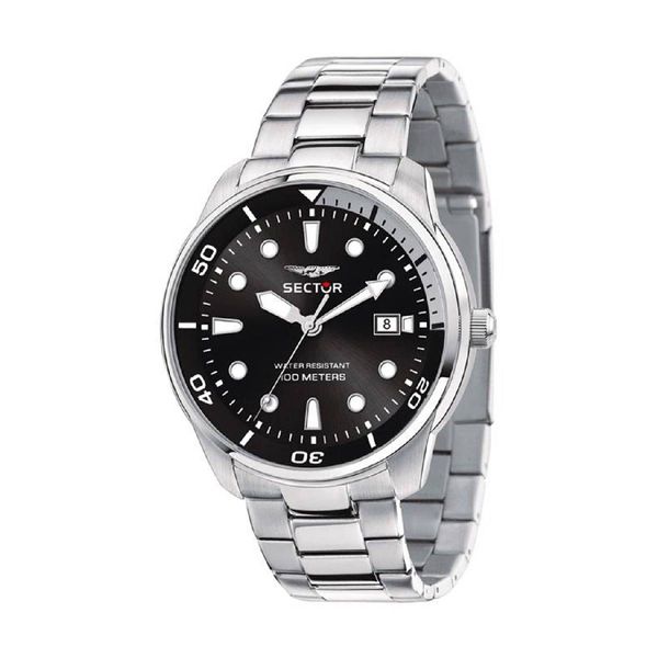 Sector Oversize Silver Stainless Steel Bracelet Ρολόι Χειρός