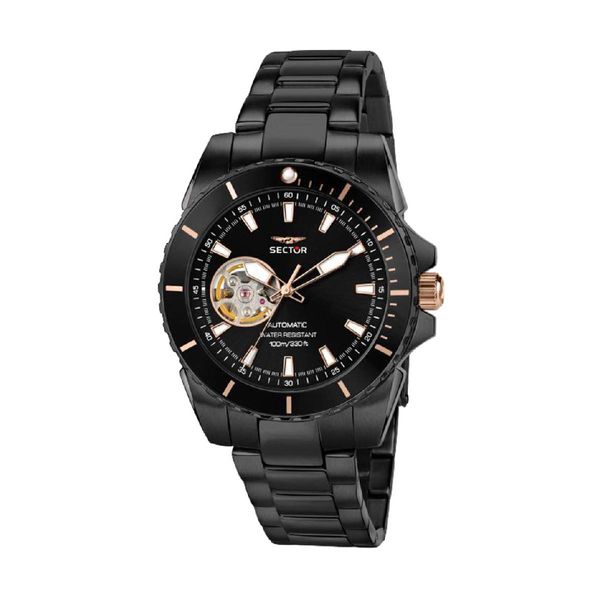 Sector 450 Automatic Black Stainless Steel Bracelet Ρολόι Χειρός