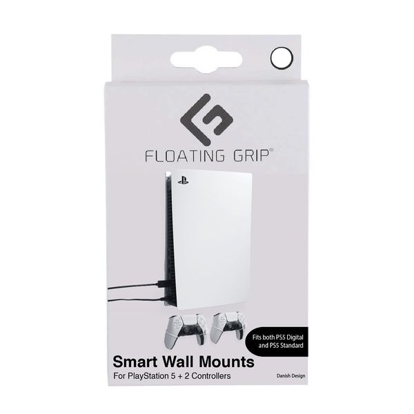 Floating Grip PS5 Console & Controller Wall Mounts White Επιτοίχια Βάση Στήριξης