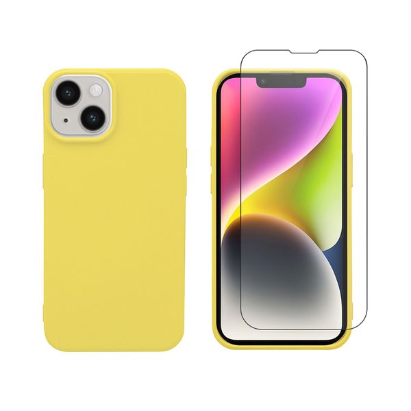 Redshield Redshield iPhone 14 TPU & Tempered Glass Yellow Θήκη Κινητού & Προστατευτικό Οθόνης