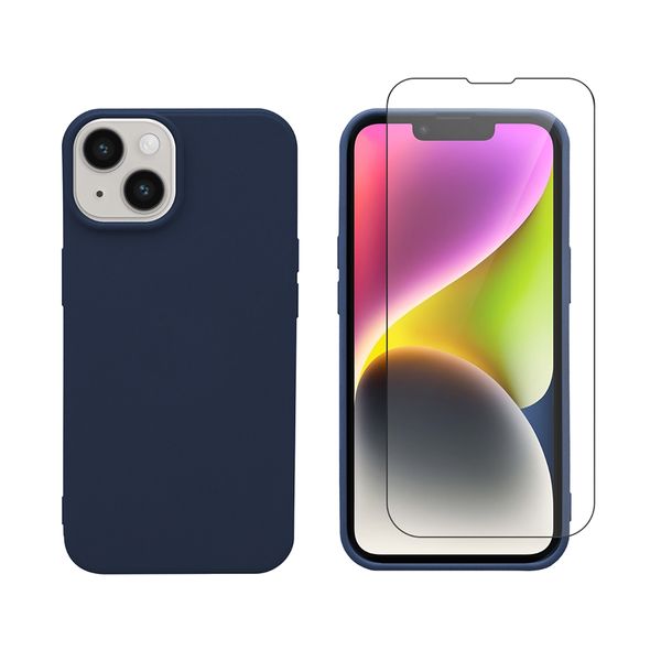 Redshield Redshield iPhone 14 TPU & Tempered Glass Navy Θήκη Κινητού & Προστατευτικό Οθόνης