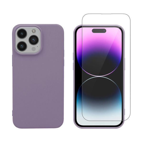 Redshield iPhone 14 Pro TPU & Tempered Glass Purple Θήκη Κινητού & Προστατευτικό Οθόνης