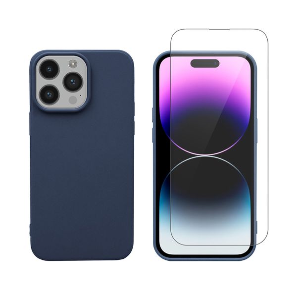 Redshield Redshield iPhone 14 Pro TPU & Tempered Glass Navy Θήκη Κινητού & Προστατευτικό Οθόνης