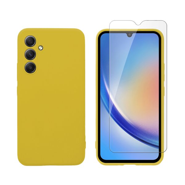 Redshield Redshield Samsung Galaxy A34 TPU & Tempered Glass Yellow Θήκη Κινητού & Προστατευτικό Οθόνης