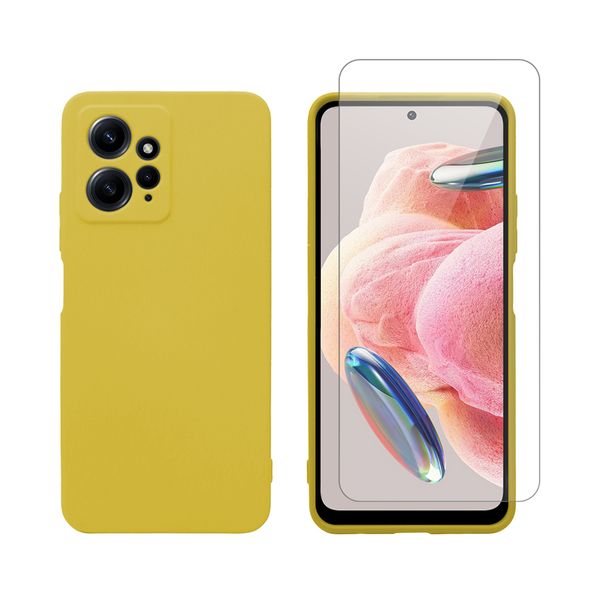 Redshield Xiaomi Redmi Note 12 TPU & Tempered Glass Yellow Θήκη Κινητού & Προστατευτικό Οθόνης