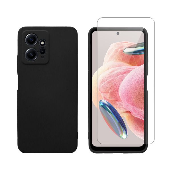 Redshield Xiaomi Redmi Note 12 TPU & Tempered Glass Black Θήκη Κινητού & Προστατευτικό Οθόνης