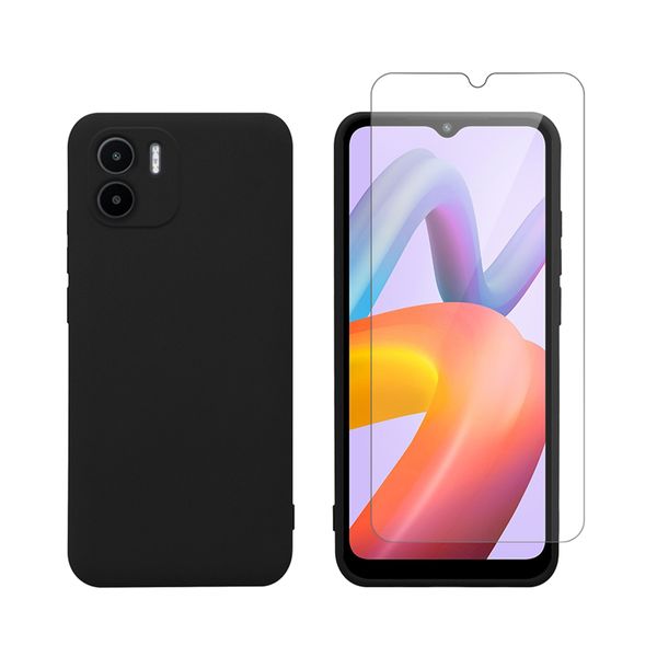 Redshield Xiaomi Redmi A2 TPU & Tempered Glass Black Θήκη Κινητού & Προστατευτικό Οθόνης