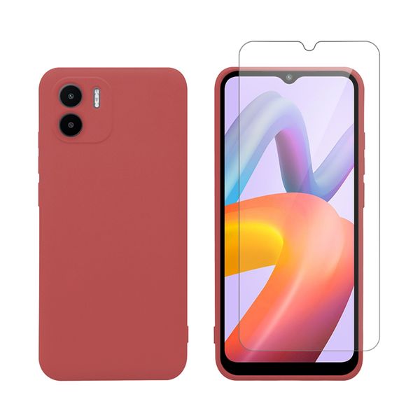 Redshield Xiaomi Redmi A2 TPU & Tempered Glass Red Θήκη Κινητού & Προστατευτικό Οθόνης