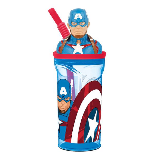 Stor Stor Ποτήρι με Καλαμάκι 3D Avengers Captain America 530-57766 Παγούρι