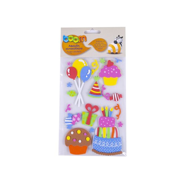 Boom Πάρτυ 18 Τεμάχια Αφρώδη MT-NCR035 Αυτοκόλλητα