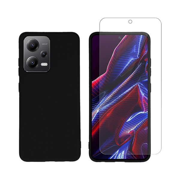 Redshield Xiaomi Poco X5 Pro/Redmi Note 12 Pro TPU & Tempered Glass Black Θήκη Κινητού & Προστατευτικό Οθόνης