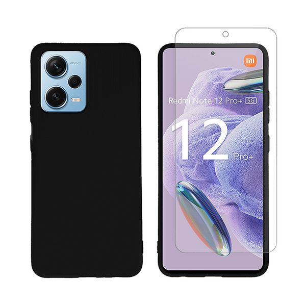 Redshield Xiaomi Redmi Note 12 Pro+ 5G TPU & Tempered Glass Black Θήκη Κινητού & Προστατευτικό Οθόνης