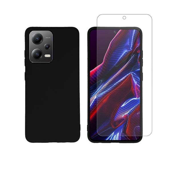 Redshield Poco X5/Xiaomi Redmi Note 12 TPU Case & Tempered Glass Black Σετ – Θήκη Κινητου & Προστατευτικό Οθόνης