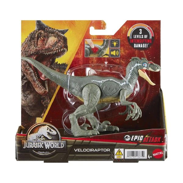 Mattel Mattel Jurassic World Epic Attack Velociraptor HNC11 Φιγούρα