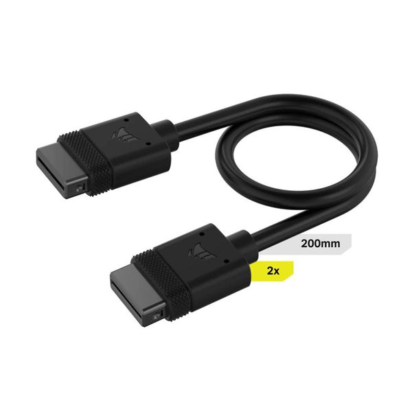 Corsair Corsair iCUE LINK Cable 2x200mm With Straight Connectors Black Αξεσουάρ