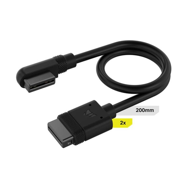 Corsair Corsair iCUE LINK 2x200mm with Straight/Slim 90° Connectors Cable Black Καλώδιο