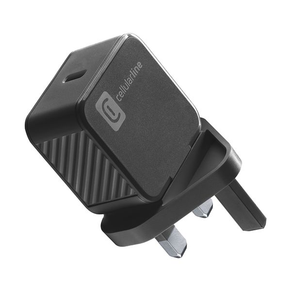 Cellular Line USB-C 25W UK Black Φορτιστής