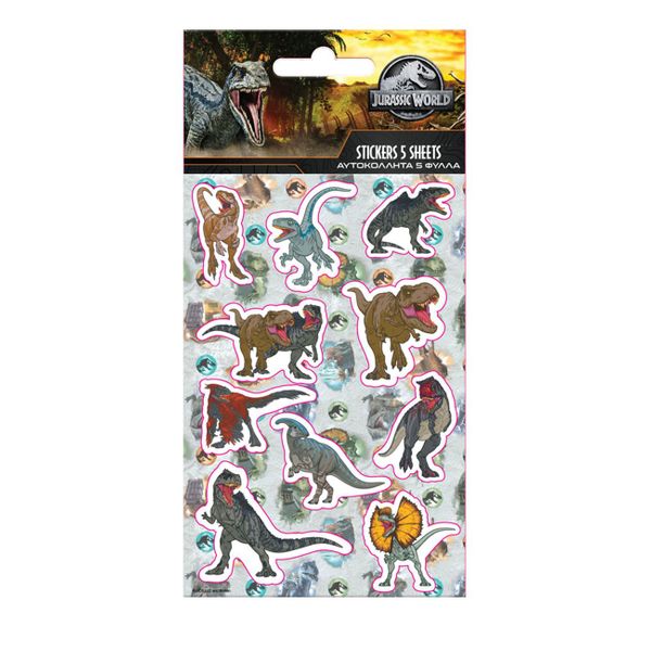 Διακάκης Jurassic World 5 Φύλλα 570945 Αυτοκόλλητα