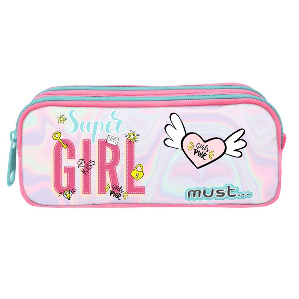 Must Must Energy Super Girl 2 Θηκών 21x6x9cm 585099 Κασετίνα