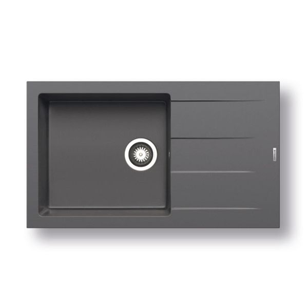 Pyramis Athlos Plus 86x50 1B 1D Iron Grey Νεροχύτης Κουζίνας