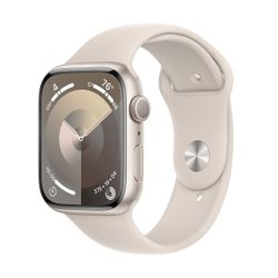 Apple Watch Series 9 GPS 45mm Starlight Aluminum Case with Starlight Sport Band S/M
