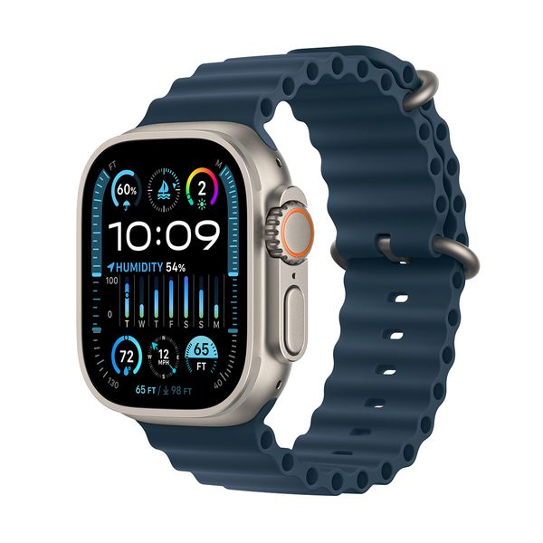 Apple Apple Watch Ultra 2 GPS + Cellular 49mm Titanium Case with Blue Ocean Band SmartWatch