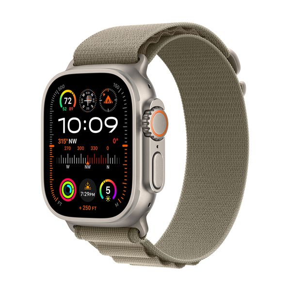 Apple Apple Watch Ultra 2 GPS + Cellular 49mm Titanium Case with Olive Alpine Loop Small SmartWatch