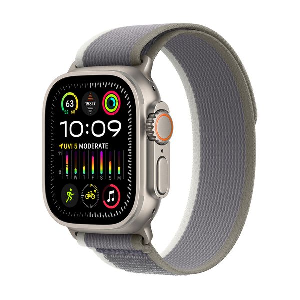 Apple Apple Watch Ultra 2 GPS + Cellular 49mm Titanium Case with Green/Gray Trail Loop S/M SmartWatch