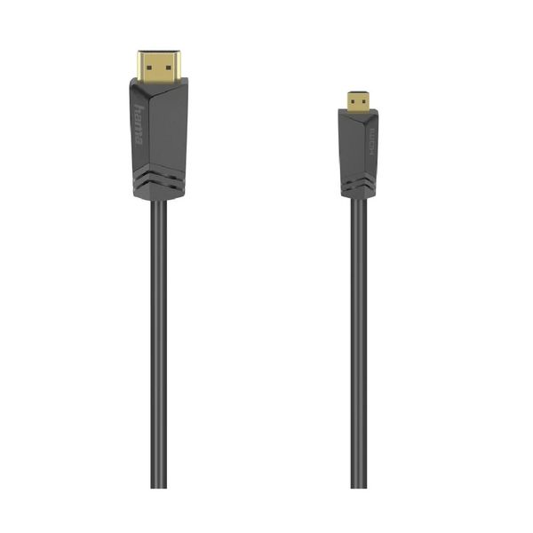 Hama HDMI A - HDMI D 1,5Μ Μαύρο Καλώδιο HDMI