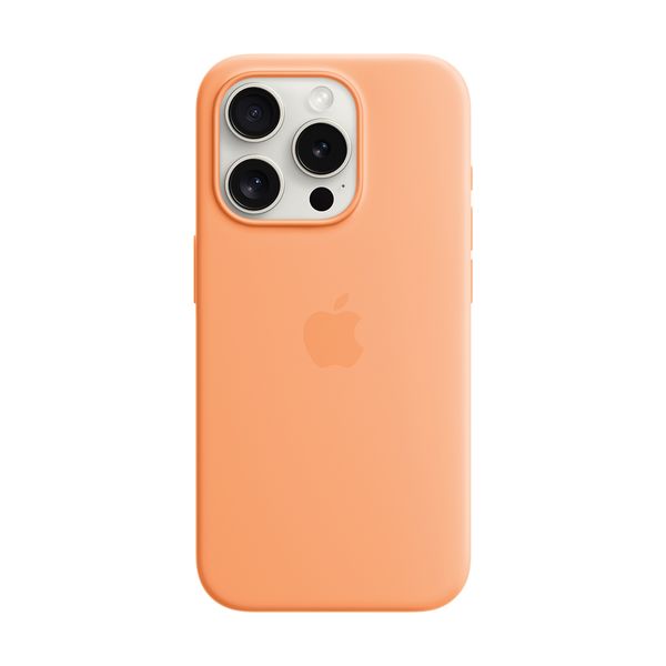 Apple iPhone 15 Pro Silicone Case with Magsafe Orange Sorbet Θήκη Κινητού