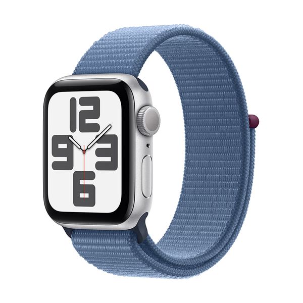 Apple Apple Watch SE 2023 GPS 40mm Silver Aluminum Case with Winder Blue Sport Loop SmartWatch