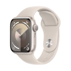 Apple Watch Series 9 GPS 41mm Starlight Aluminum Case with Starlight Sport Band M/L