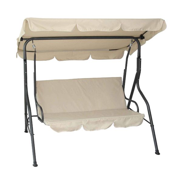 Velco Ενισχυμένη Τριθέσια Εκρού-Ανθρακί Κούνια